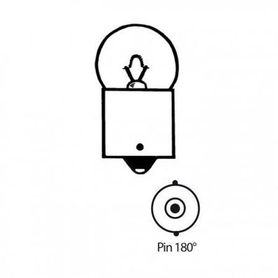 Kugellampe | 12V | 23W | Ba15s | Pin 180° | gelb