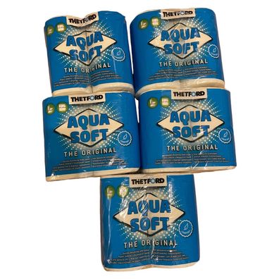 5 x Thetford Aqua Soft Toilettenpapier WC Papier Campingtoilette 4 Rollen