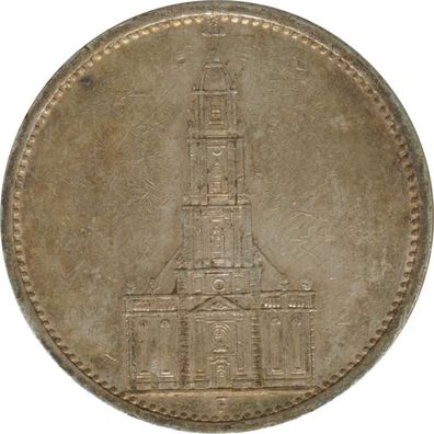 Drittes Reich 5 Mark 1934 F Garnisonskirche Silber*