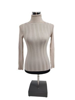 Damen Rollkragenpullover in Beige Größe S Top Oberteil Langarmshirt Pullover