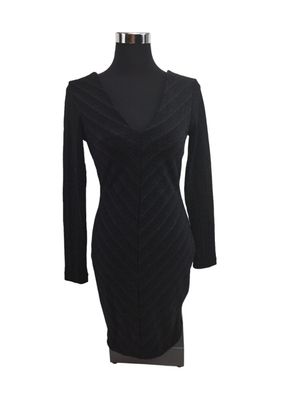 kurzes Damen Bodycon Kleid in schwarz - Gr. 38 - V-Ausschnitt von H&M