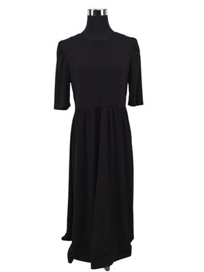 Ichi Kleid Ihanastacia in schwarz Gr. M langes Kleid Kurzarm elegant