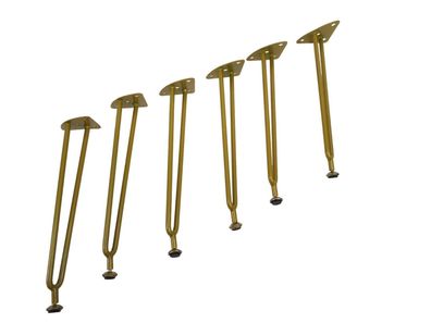6x Tischbeine Möbelfüße in Gold 31cm verstellbarer Fuß Möbelfuß B-Ware