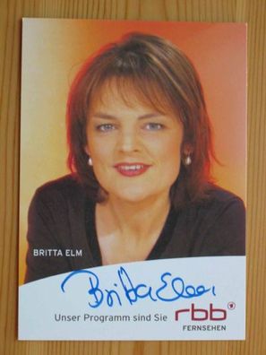 RBB Fernsehmoderatorin Britta Elm handsign. Autogramm!!