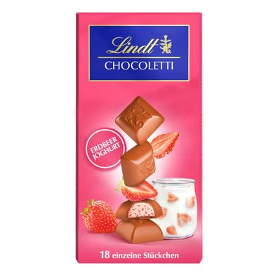 Lindt Chocoletti Milch Erdbeer Joghurt Tafelschokolade 100g