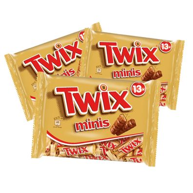 Twix Minis, Riegel, Schokolade, 3x 275g Beutel
