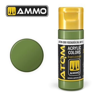 AMMO by MIG Jimenez ATOM COLOR Resedagrün RAL 6011