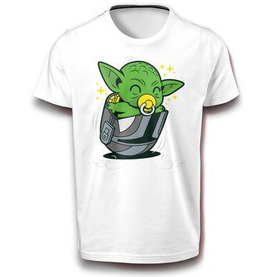 Baby Yoda Popkultur Weltall Parodie T-Shirt 122 - 3XL Baumwolle Spaß Lustig Retro DTF