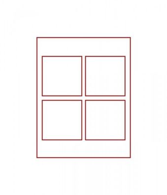 Lindner d-box 2804 - 4 Fächer - Standard / rote Einlage