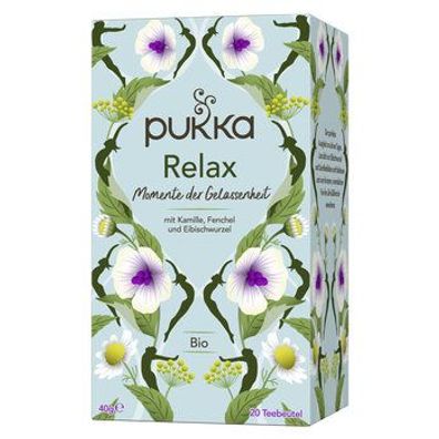 Pukka 6x Pukka Bio-Kräutertee Relax, mit Kamille, Fenchel und Eibischwurzel,20