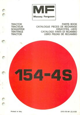Ersatzteilliste Ersatzteil Katalog für den Massey Ferguson MF 154 - 4S