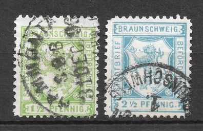 Dt. Privatpost / Stadtpost Braunschweig Nr. 67 + 68F gestempelt, used Hammonia (02)