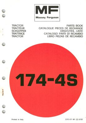 Ersatzteilliste Ersatzteil Katalog für den Massey Ferguson MF 174 - 4S
