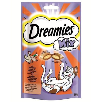 Dreamies Cat Snack Mix mit Huhn & Ente 12 x 60g (55,42€/ kg)