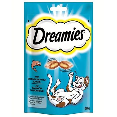 Dreamies Cat Snack mit Lachs 12 x 60g (55,42€/ kg)