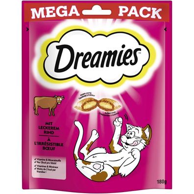 Dreamies Cat mit Rind Mega Pack 8 x 180g (48,54€/ kg)