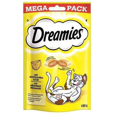 Dreamies Cat Snack mit Käse Mega Pack 8 x 180g (48,54€/ kg)