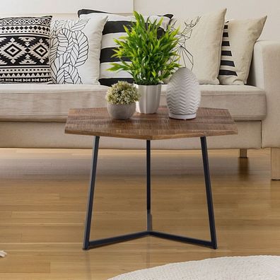 Couchtisch 56 x 48 cm Beistelltisch nachhaltig Wohnzimmer Tisch Inka Metall