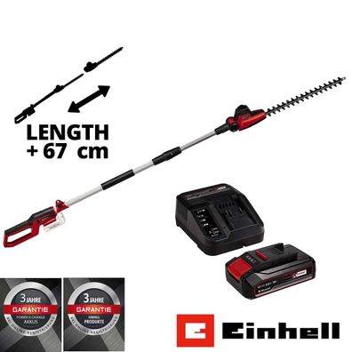 Einhell Akku-Teleskop-Heckenschere GC-HH 18/45 Li T-Solo mit Akku 2.5 Ah und Ladeg...