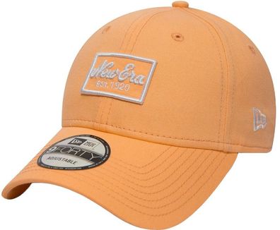 Offizielle New Era Patch Logo Peach Kappe - 9FORTY Cap in Pfirsichfarbe aus Baumwolle