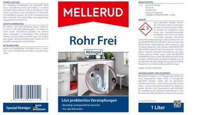 4 x Mellerud Rohr Frei Aktivgel Abflussreiniger gegen Verstopfungen & Gerüche für a