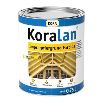 KORA Koralan Impraegniergrund Farblos - 0.75 LTR (FARBLOS) Holzschutzgrundierung