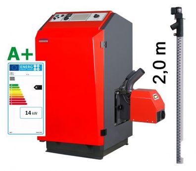 ATMOS Pelletkessel P14 Set P-Serie Ø130 2,0m Förderschnecke mit Brenner A25