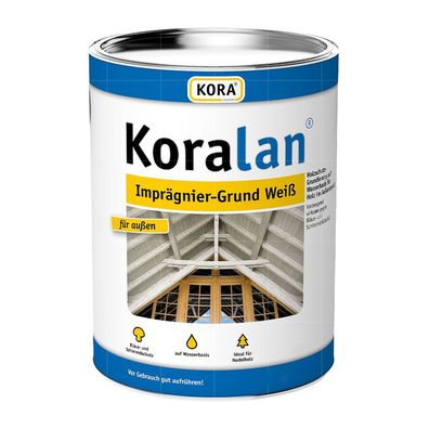 KORA Koralan Imprägnier Grund WEISS 0.75 LTR Holzschutzgrundierung Holzimprägnierung