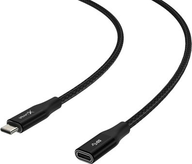 XLayer USB C-Verlängerungskabel 1,5m für Audio-, Video- & Datenübertragung schwarz