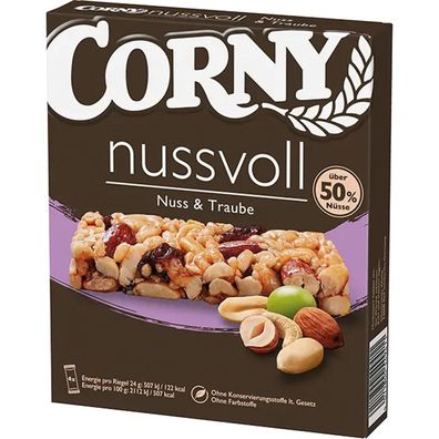 Corny nussvoll Nuss und Traube einzeln verpackte Riegel 4x24g 96g