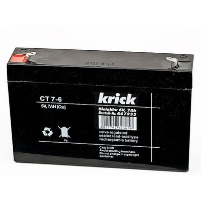 Krick Bleiakku 6 Volt 7Ah 667255 Akku Blei Akku