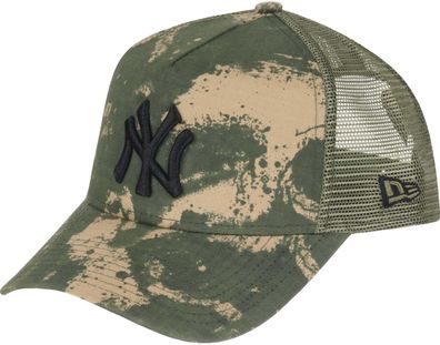 Offizielle New York Yankees MLB New Era Ripstop A-Frame Spray-Cam Trucker Cap Kappen