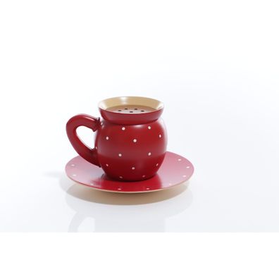 Räucherfigur Kaffeetasse Rot BxHxT = 15x8x15cm NEU Räuchertasse Rauchtasse