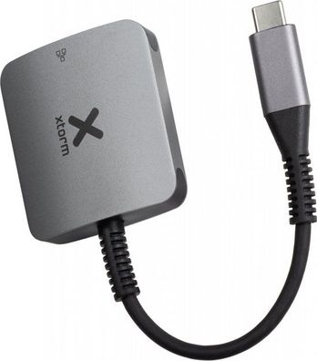 Xtorm USB-C Hub Ethernet Connection Adapter Kabeladapter Reduzierstück grau