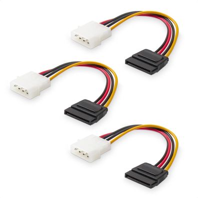 Cable Matters 3er-Pack 4-Pin Molex zu Sata Strom-Kabel, Molex SATA Adapter Kabel