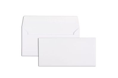 500 Briefumschläge Weiß 110x220 mm (DIN Lang) mit Haftklebung