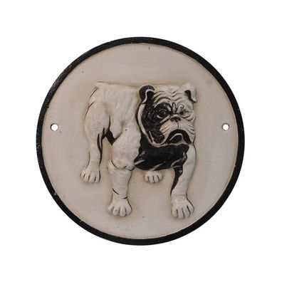 Gietijzeren bulldog plaquette