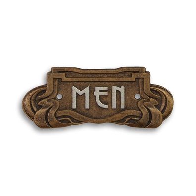 Gietijzeren art nouveau "mannen" plaquette