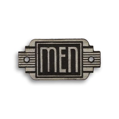 Gietijzeren art deco uithangbord "mannen"