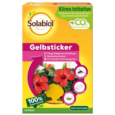 Solabiol Gelbsticker - 10 Stück - fängt fliegende Schädlinge