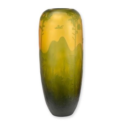 A CAMEO GLASS VASE 'PINE FOREST'