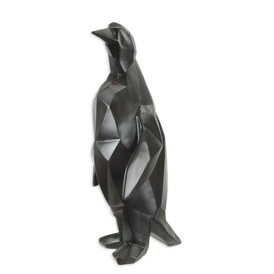 A RESIN Polygonal Figurine OF A Penguin, BLACK