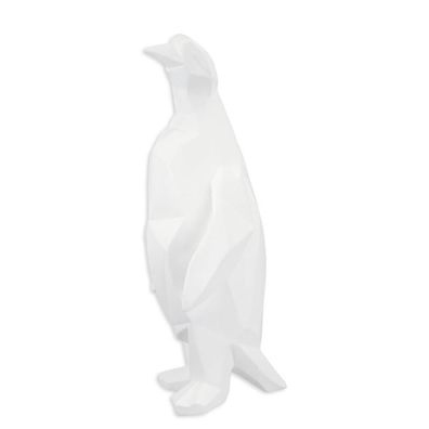 A RESIN Polygonal Figurine OF A Penguin, WHITE