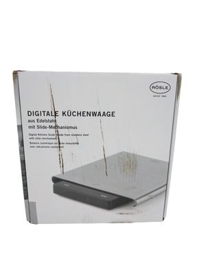RÖSLE Digitale Küchenwaage mit Slide Mechanismus Digitalwaage mit Wiegefläche