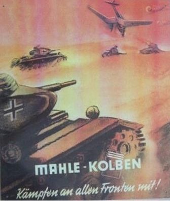 Blechschild Mahle Kolben Panzer 2. W.K., Deko, Bild