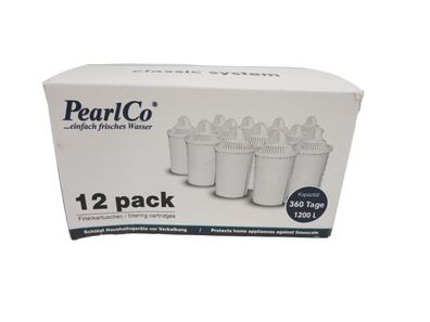 PearlCo Classic Wasserfilter Kartuschen 12er Pack (kompatibel mit BRITA Classic)