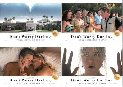 Don´t worry Darling - 4 Original Kino-Aushangfotos - Florence Pugh - Filmposter