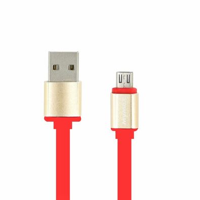 Mymax Metalic Micro USB Datenkabel Rot