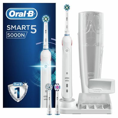 Oral-B Smart 5 5000N elektrische Zahnbürste, mit Timer und Andruckkontrolle, weiß