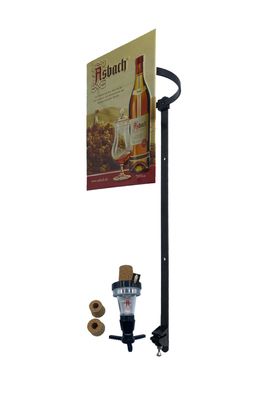 Asbach Uralt Flaschenhalter Wandhalterung und Blech für 3 liter Flasche inkl. D